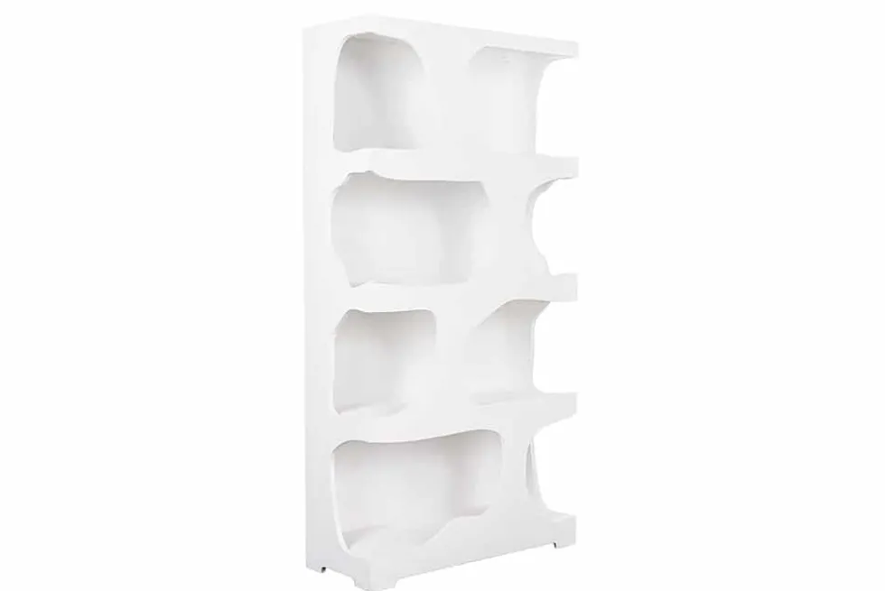Abstraktes Regal ART AMBIENTE 180cm weiß Beton strukturiert Standregal