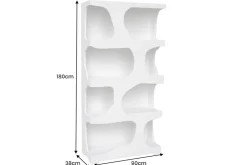 Abstraktes Regal ART AMBIENTE 180cm weiß Beton strukturiert Standregal