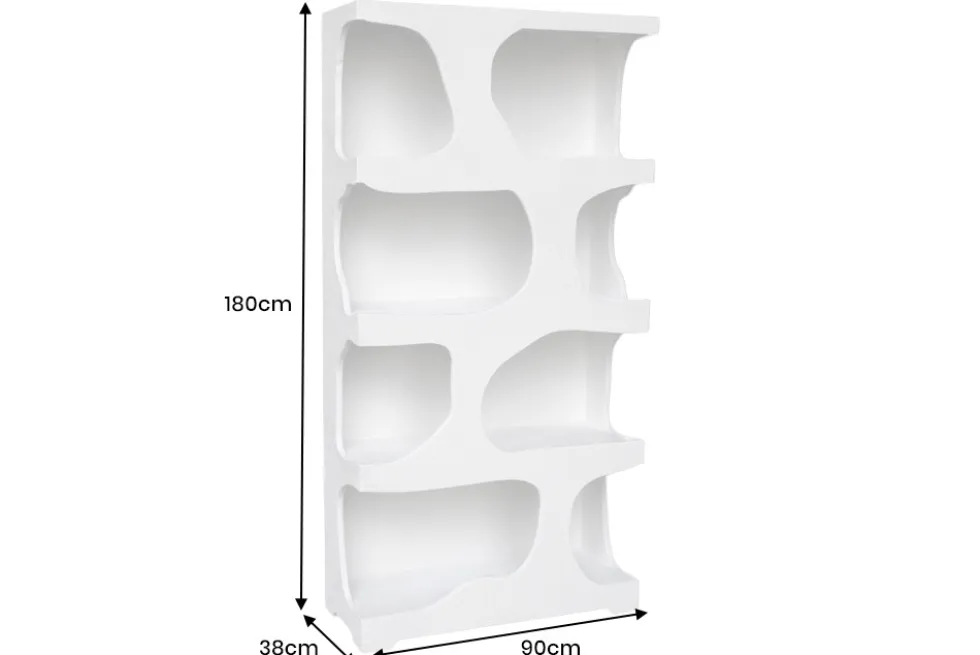 Abstraktes Regal ART AMBIENTE 180cm weiß Beton strukturiert Standregal