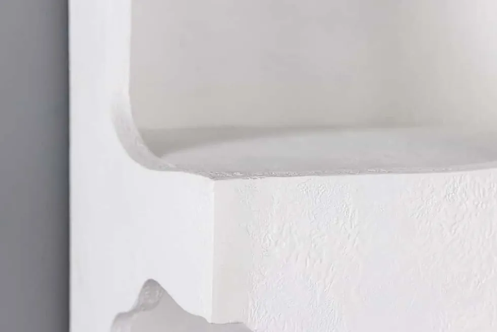 Abstraktes Regal ART AMBIENTE 180cm weiß Beton strukturiert Standregal