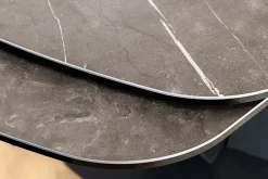 Ausziehbarer Esstisch PAPILLON 180-260cm graphit Keramik Marmor schwarz Metall