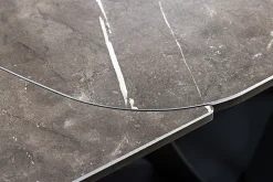 Ausziehbarer Esstisch PAPILLON 180-260cm graphit Keramik Marmor schwarz Metall