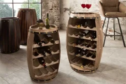 Authentisches Weinregal BODEGA 65cm natur Pinie Weinfass Shabby Chic
