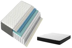 Bequeme Matratze mit Topper CLOUD FLEX 160x200cm dunkelgrau Tonnentaschenfederkern 9-Zonen