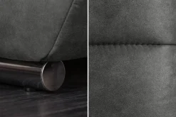 Big Sofa ELEGANCIA 285cm grau Microfaser XXL Couch inkl. Kissen Federkern