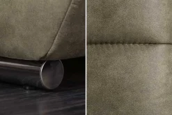 Big Sofa ELEGANCIA 285cm taupe Microfaser XXL Couch inkl. Kissen Federkern