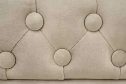 Chesterfield 2-Sitzer Sofa 150cm champagner beige Samt Federkern Knopfheftung