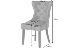 Chesterfield Stuhl CASTLE schwarz Kunstleder Massivholz mit Komfortgriff
