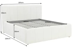 Design Boxbett ADLON 180x200cm beige Chenille Cremona mit Stauraum und Lattenrost
