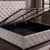 Design Boxbett PARIS 180x200cm champagner beige Samt mit Stauraum und Lattenrost
