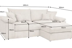 Design Ecksofa ATMOSPHERE XL 245cm grün Cord Federkern inkl. Kissen