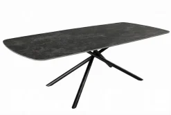 Design Esstisch OSAKA 160cm anthrazit Keramik schwarz Sterngestell Metall