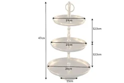 Design Etagere ORIENT 50cm gold im Wild Hammerschlag mit drei Etagen