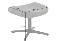 Design Hocker VOGUE 45cm taupe Samt drehbar schwarze Metallbeine Fußhocker