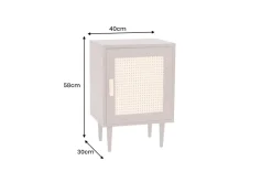 Design Nachttisch VIENNA 60cm braun Wiener Geflecht Beistelltisch mit Stauraum