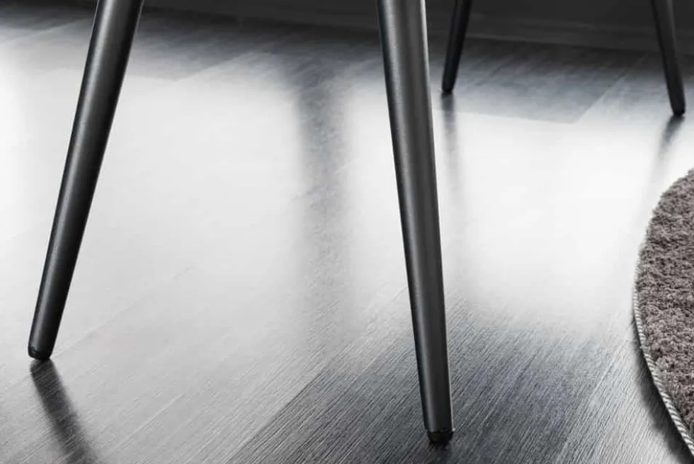 Design Sitzbank BOUTIQUE 100cm antik taupe Microfaser schwarze Metallbeine Polsterbank