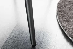 Design Sitzbank BOUTIQUE 100cm champagner greige Bouclé schwarze Metallbeine Polsterbank