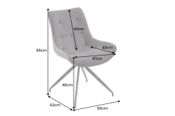 Design Stuhl DIVANI dunkelgrau Metallgestell schwarz im Retro Stil