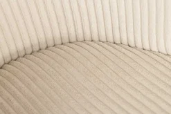 Design Stuhl LYON beige Cord schwarze Metallbeine