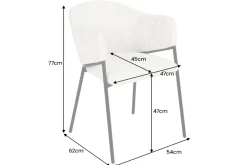 Design Stuhl NOBLESSE braun Chenille schwarzes Metallgestell