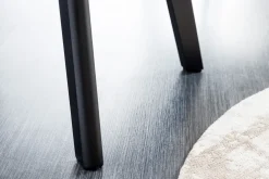 Design Stuhl NORDIC STAR grün Strukturstoff Massivholz schwarz mit Armlehne gepolstert