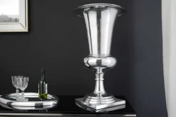 Design Vase GOAL 60cm silber Pflanzen Pokal Aluminium