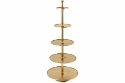 Design XXL Etagere ABSTRACT 150cm gold Metall mit fünf Etagen handmade