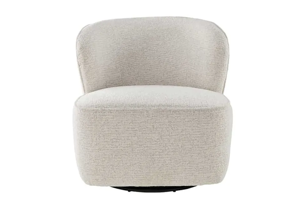 Drehbarer Design Sessel GATSBY beige Bouclé Tweed Soft 360°