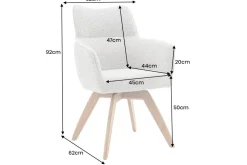 Drehbarer Stuhl ASGARD beige Strukturstoff mit Taschenfederkern und Armlehne
