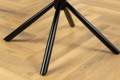 Drehbarer Stuhl SIGNATURE taupe Echtleder 360° mit Taschenfederkern schwarz Metall