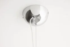 Elegante Design Hängeleuchte GLOW 70cm weiß silber Hängelampe