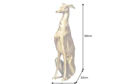 Elegante Windhund Skulptur GREYHOUND 70cm Aluminium Design Figur