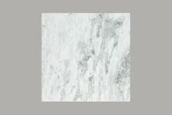 Eleganter Couchtisch ELEMENTS 50cm weiß mit polierter Marmor-Platte