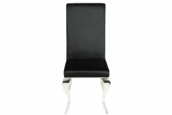 Eleganter Stuhl MODERN BAROCK schwarz Samt Stuhlbeine aus Edelstahl