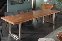 2er Set Tischgestell U-FRAME 80cm Edelstahl gebürstet matt Tischbeine Kufe Esstisch