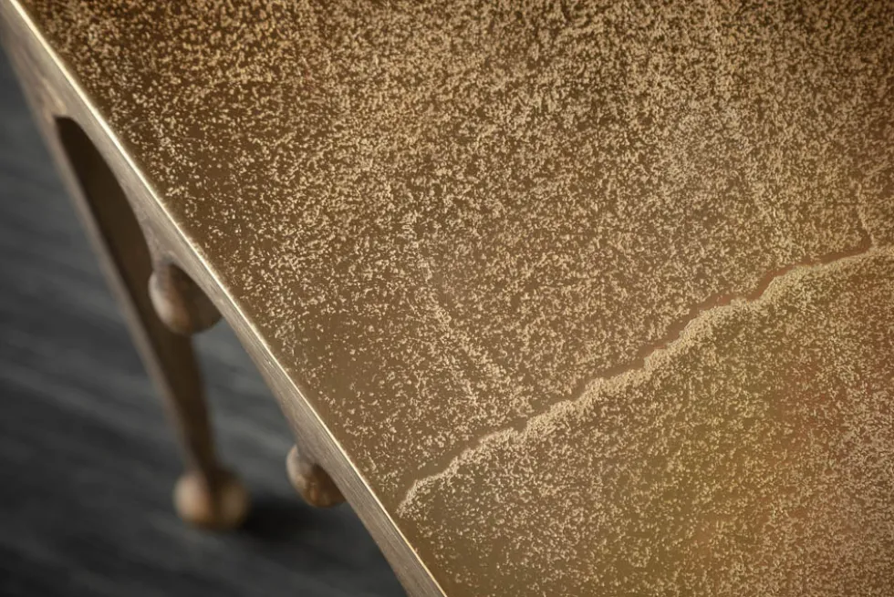 Extravaganter Couchtisch LIQUID LINE L 46cm gold Tropfen-Design