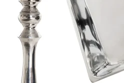 Filigraner Beistelltisch TRAYFUL 55cm silber Aluminium Tablett-Tisch