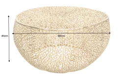 Filigraner Couchtisch LEAF 80cm gold Metall handmade Blatt-Design