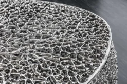 Filigraner Design Couchtisch ABSTRACT LEAF 130cm silber Handarbeit