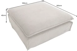 Großer Sitzhocker HEAVEN 100cm grün Cord Sofahocker abnehmbarer Bezug