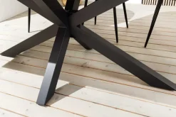 In- und Outdoor Esstisch GALAXIE 160cm hellgrau Keramik anthrazit Aluminium