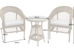 In- und Outdoor Garten-Set ELYSEE natur taupe Polyrattan Aluminium inkl. Tisch Kissen