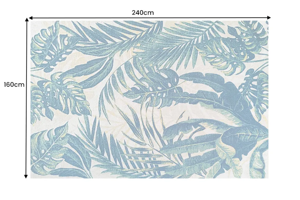 In- und Outdoor Teppich TROPICAL 240x160cm grün pink Blatt florales Design wetterfest