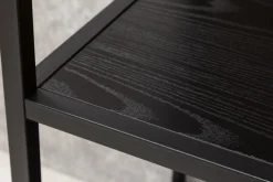 Industrial Bücherregal SLIM LINE 185x114cm Esche schwarz sechs Regalböden