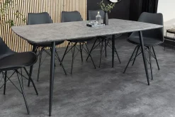 Industrial Esstisch APARTMENT 120cm grau Beton-Design schwarzes Metallgestell