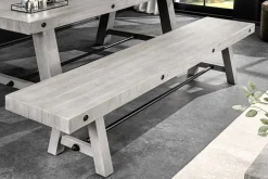 Industrial Sitzbank FINCA 165cm grau Pinie recyceltes Massivholz Eisen