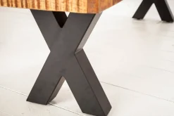 Industrial Sitzbank IRON CRAFT 160cm Mangoholz mit schwarzen X-Beinen