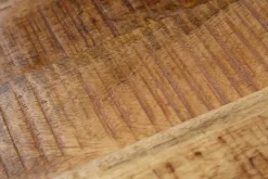 Massiver Beistelltisch FACTORY 45cm natur Mangoholz geflammt auf Rollen