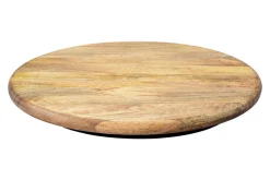 Massiver Drehteller SERVANT 60cm natur Mangoholz drehbare Servierplatte rund