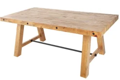 Massiver Esstisch FINCA 200cm vintage braun recyceltes Pinienholz Industrial Design